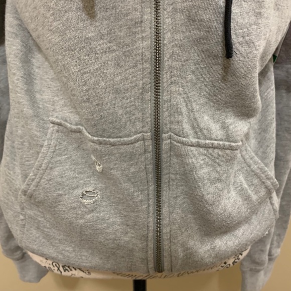 Material Girl Active Gray Ripped Hoodie Size Large - Picture 6 of 11